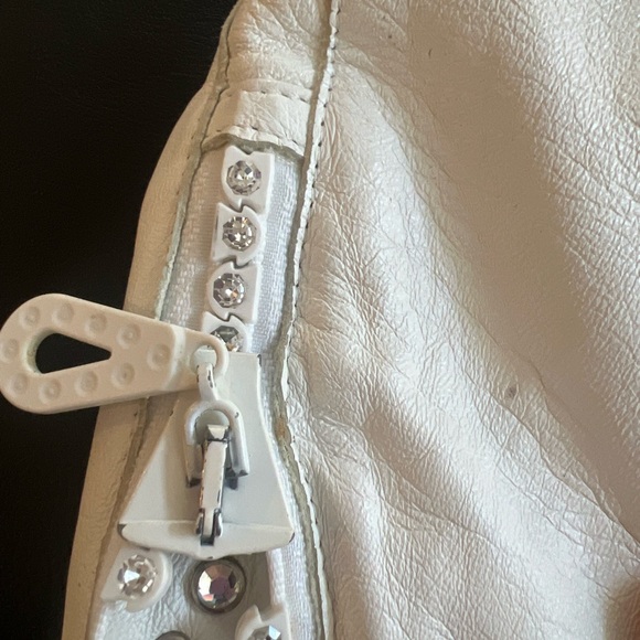 Kippy's Women's Jacket White 100% Leather BLING Size 8 - Picture 5 of 15